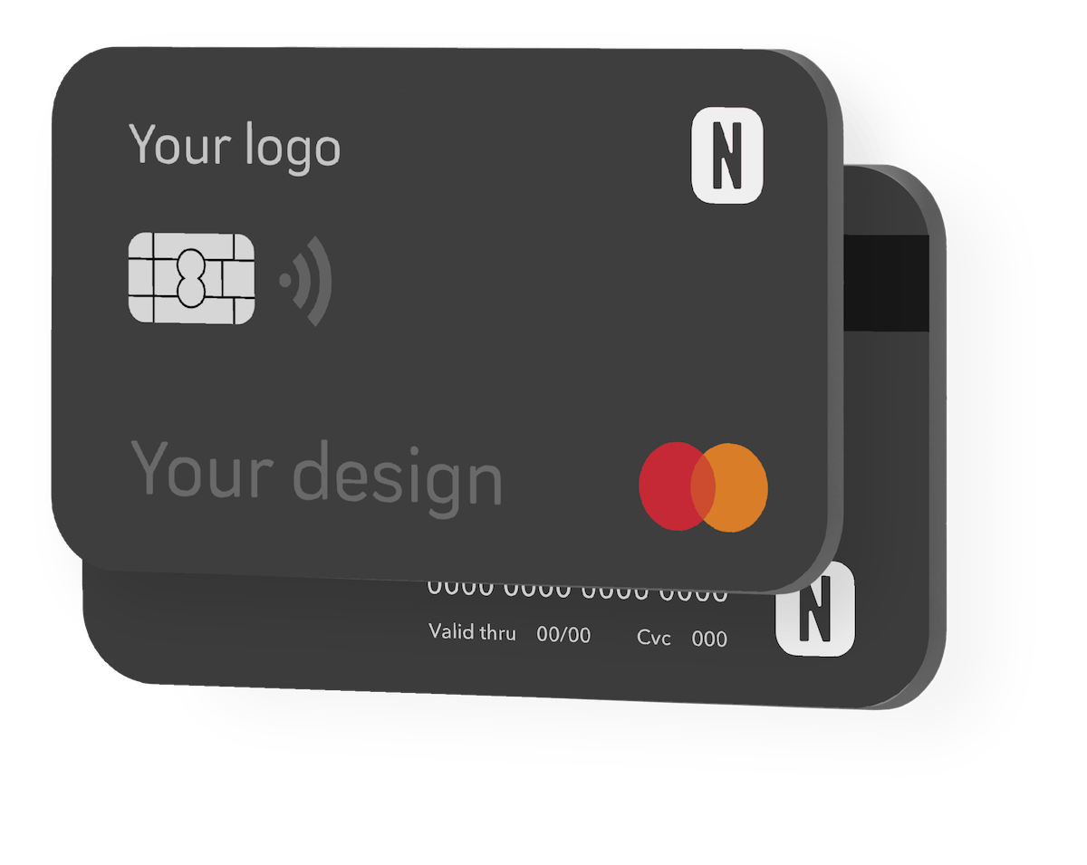 Noveba Mastercard prepaid contactless card with your logo on it