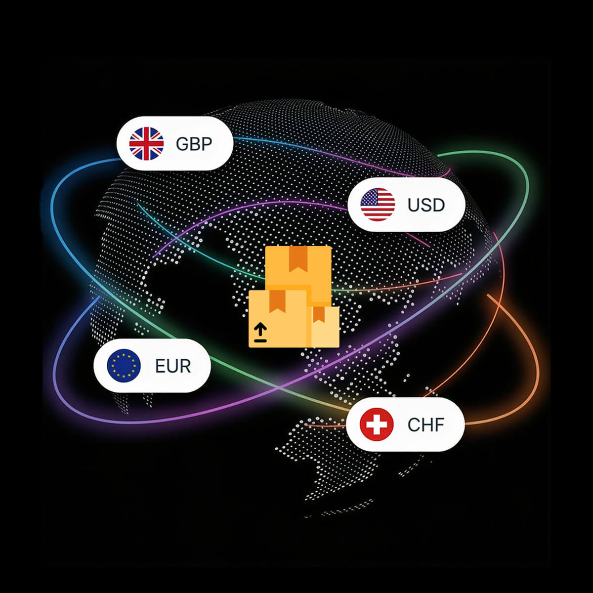 Noveba Global Currency Exchange and Logistics Coverage Globe Map