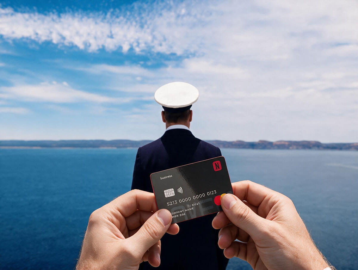 Ship Captain using Noveba Corporate Business Mastercard for Maritime Operations